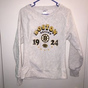 Boston Bruins Gray open crew neck  Sweatshirt